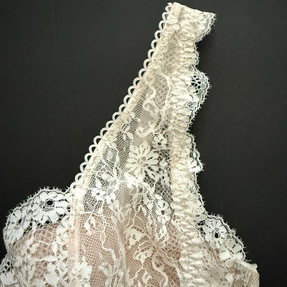 Victorias Secret Dream Angels 38DD Lace Lined Demi Bra Bralette Off White Bridal - Picture 4 of 10